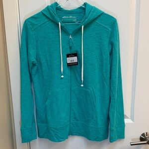 Eddie Bauer Womens Turquoise Zip-Up Jacket Size Medium